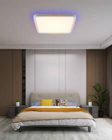 Stropní svítidlo IMMAX NEO LITE TUDO SMART s RGB podsvícením 40x40cm, 50W Wi-Fi, TUYA bílá barva
