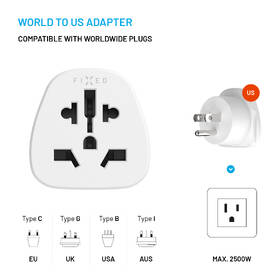Cestovní adaptér FIXED pro UK, US, AUS do USA bílý

 obrázek produktu 2 z 4