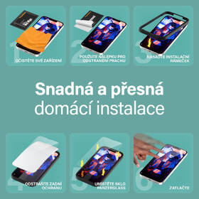Tvrzené sklo PanzerGlass Ultra-Wide Fit na Apple iPhone 17e/16e/14/13/13 Pro s instalačním rámečkem 

 obrázek produktu 9 z 10