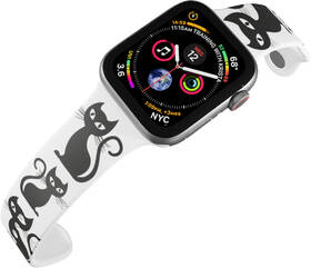 Řemínek Mi-Band na Apple Watch 42/44/45/49 mm - motiv Kočka, bílý 

 obrázek produktu 3 z 3