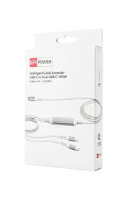 Kabel ERPOWER Intelligent Cable Extender USB-C/Dual USB-C 100W, 1,5m bílý

 obrázek produktu 3 z 3