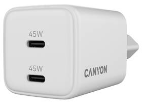 Nabíječka do sítě Canyon GaN 2xUSB-C 45 W bílá

 obrázek produktu 1 z 5
