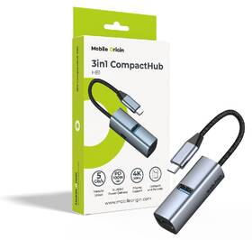 USB Hub Mobile Origin 3in1 CompactHub HB1 šedý

 obrázek produktu 10 z 10
