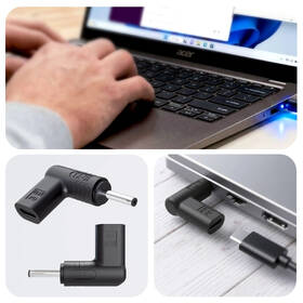 Napájecí adaptér 3mk HARDY - Acer, Samsung, ASUS, Liteon 20V USB-C/DC 3,0 × 1,0 mm černý

 obrázek produktu 3 z 9