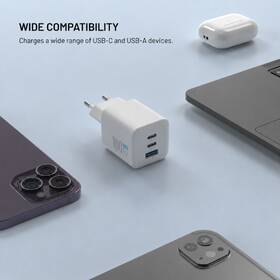 Nabíječka do sítě FIXED GAN Mini s 2 x USB-C / USB-A, 100W bílá

 obrázek produktu 2 z 9