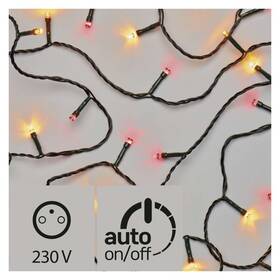 Vánoční osvětlení EMOS 120 LED řetěz pulzující, 12m, IP44, jantarová/červená, čas. 

 obrázek produktu 1 z 6