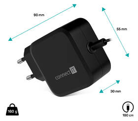 Napájecí adaptér Connect IT C-Power Mini univerzální pro notebooky USB-C, PD 67 W 

 obrázek produktu 1 z 2