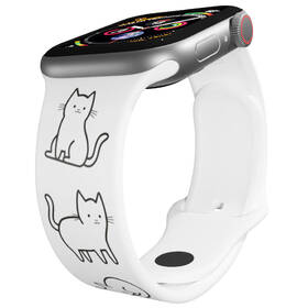 Řemínek Mi-Band na Apple Watch 42/44/45/49 mm - motiv Kočičí farma, bílý 

 obrázek produktu 2 z 3