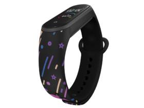 Řemínek Mi-Band na Xiaomi Mi Band 3/4 - motiv Planetky, černý 

 obrázek produktu 2 z 3