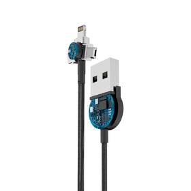 Kabel Forever Core 3v1 magnetický, USB/Micro USB, Lightning, USB-C, 1m černý

 obrázek produktu 1 z 3