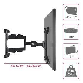 Držák TV Hama pohyblivý, pro úhlopříčky 32"-65", nosnost 25 kg černý

 obrázek produktu 11 z 16