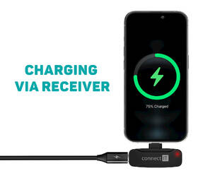 Mikrofon Connect IT Wireless Lavalier Lightning (2 ks + receiver) černá barva
