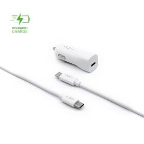 Adaptér do auta FIXED USB-C PD 18W + USB-C kabel 1m bílý

 obrázek produktu 1 z 2