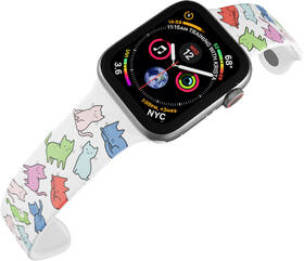 Řemínek Mi-Band na Apple Watch 42/44/45/49 mm - motiv Kočičí svět, bílý 

 obrázek produktu 3 z 3
