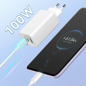 Nabíječka do sítě WG GaN, 100W, 1xUSB-A/2xUSB-C bílá

 obrázek produktu 4 z 5
