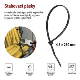 Stahovací pásky EMOS 250×4,8MM, 100KS černé

 obrázek produktu 5 z 8