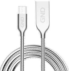 Kabel GND USB / micro USB, 1m, opletený, ocelový stříbrný

 obrázek produktu 1 z 1
