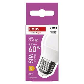 Žárovka LED EMOS Classic Mini Globe, 6,5 W, 806lm, E27, neutrální bílá 

 obrázek produktu 3 z 14