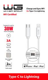 Kabel WG USB-C/Lightning, MFi, 2 m bílý

 obrázek produktu 2 z 2