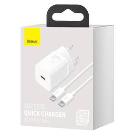Nabíječka do sítě Baseus Super Si USB-C 25W + USB-C kabel 1m bílá

 obrázek produktu 6 z 6