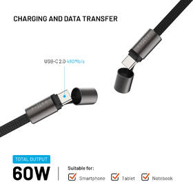 Kabel FIXED Neck Cable pro telefony se zadním krytem, USB-C/USB-C, 1.6 m, PD 60W, 480Mbps černý

 obrázek produktu 3 z 7