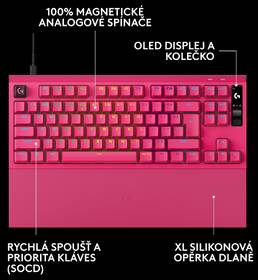 Klávesnice Logitech PRO X2 RAPID, US INT'L růžová

 obrázek produktu 7 z 14