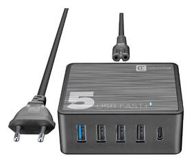 Nabíječka do sítě CellularLine Multipower 5 Fast+ , 4xUSB, 1xUSB-C, 60W černá

 obrázek produktu 1 z 3