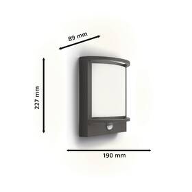 Nástěnné svítidlo Philips Samondra, 2700 K, pohybový senzor antracitové

 obrázek produktu 1 z 5