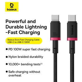 Kabel Baseus Dura USB-C/USB-C, 100W, 2m černý/červený

 obrázek produktu 9 z 16