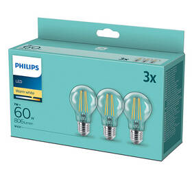 Žárovka LED Philips klasik, 7W, E27, teplá bílá, 3ks 

 obrázek produktu 2 z 2