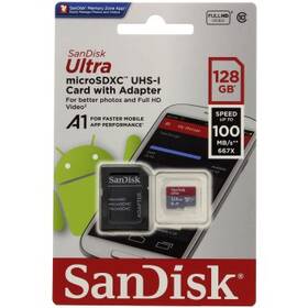Paměťová karta SANDISK 128 GB UHS-I U1 (100R/10W) + adaptér černá

 obrázek produktu 2 z 2