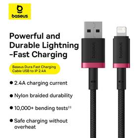 Kabel Baseus Dura USB/Lightning, 2.4A, 2m černý/červený

 obrázek produktu 9 z 16