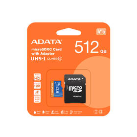 Paměťová karta ADATA Premier MicroSDXC 512GB UHS-I (100R/25W) + adaptér 

 obrázek produktu 2 z 2
