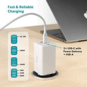 Nabíječka do sítě Epico UltraBoost GaN 100W 2xUSB-C/1xUSB-A bílá

 obrázek produktu 5 z 6