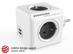 Rozbočovací zásuvka Powercube USB,  4x zásuvka, 2x USB šedá/bílá

 obrázek produktu 1 z 3