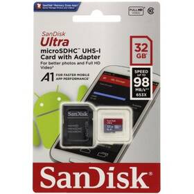 Paměťová karta SANDISK 32GB UHS-I U1 (98R/10W) + adapter černá

 obrázek produktu 2 z 2