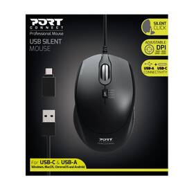 Myš PORT CONNECT Silent USB-A/USB-C černá

 obrázek produktu 3 z 4