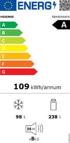Chladnička s mrazničkou Hisense RB440N4AFA černá barva
