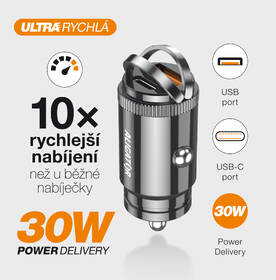 Adaptér do auta Aligator CHPD0006, PD 30W, 1xUSB, 1xUSB-C černý

 obrázek produktu 3 z 7