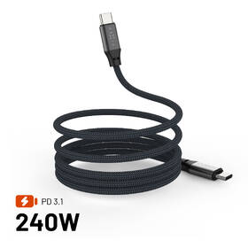 Kabel FIXED magnetický USB-C/USB-C, PD, 240W, 1,2m šedý

 obrázek produktu 2 z 10