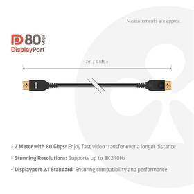 Kabel Club3D DisplayPort 2.1, VESA, 8K, (M/M), 2m černý

 obrázek produktu 3 z 3