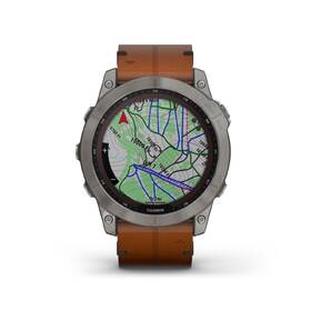 Chytré hodinky Garmin fenix 7X Sapphire Solar Style - Titan/ Brown Leather Band 

 obrázek produktu 2 z 9