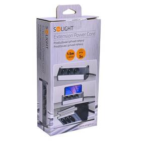 Kabel prodlužovací Solight 3x zásuvka, rohový design, 1,5m stříbrný

 obrázek produktu 4 z 4