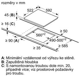 Sklokeramická varná deska Bosch PKN631FP2E černá barva
