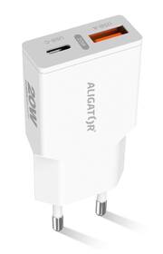 Nabíječka do sítě Aligator Power Delivery 20W, 1×USB-A + 1×USB-C, SLIM bílá

 obrázek produktu 1 z 4