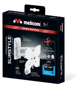 Držák TV Meliconi SlimStyle Plus 200 SDR, polohovatelný pro ůhlopříčky 26" do 40", nosnost 25 kg bílý

 obrázek produktu 3 z 3