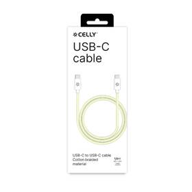 Kabel Celly USB-C/USB-C, opletený (bavlněný), 60 W, 1,5 m žlutý

 obrázek produktu 2 z 2