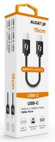Kabel Aligator Power USB-C/USB-C, 15cm černá barva

