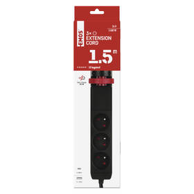 Kabel prodlužovací EMOS 3x zásuvka, 2×USB-A + 1×USB-C, uchycení na stůl, vypínač, 1,5m černý

 obrázek produktu 11 z 14