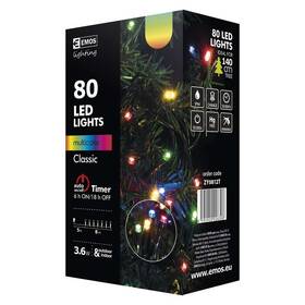 Vánoční osvětlení EMOS 80 LED, 8m, řetěz, vícebarevná, časovač,  i venkovní použití 

 obrázek produktu 18 z 18